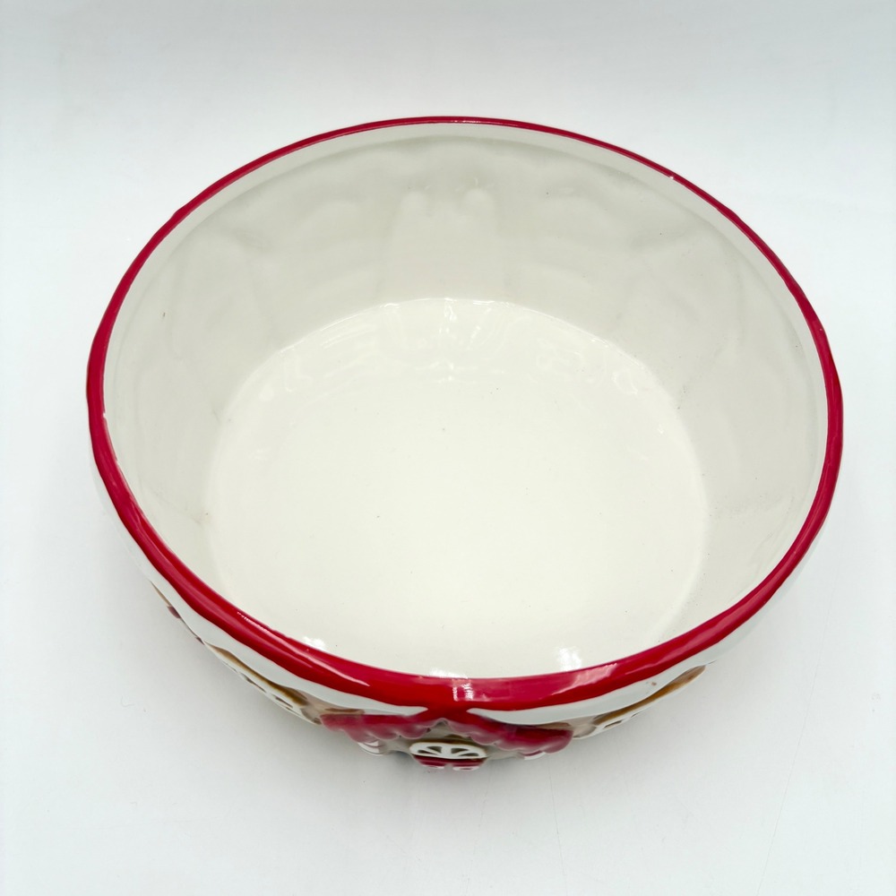 Gingerbread House Bowl Ceramic Hand Painted Holiday Christmas Decor Candy Dish - Picture 2 of 8